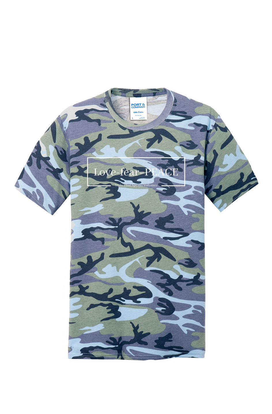 White Logo Core Cotton Camo Tee
