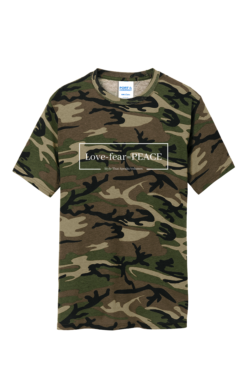 White Logo Core Cotton Camo Tee